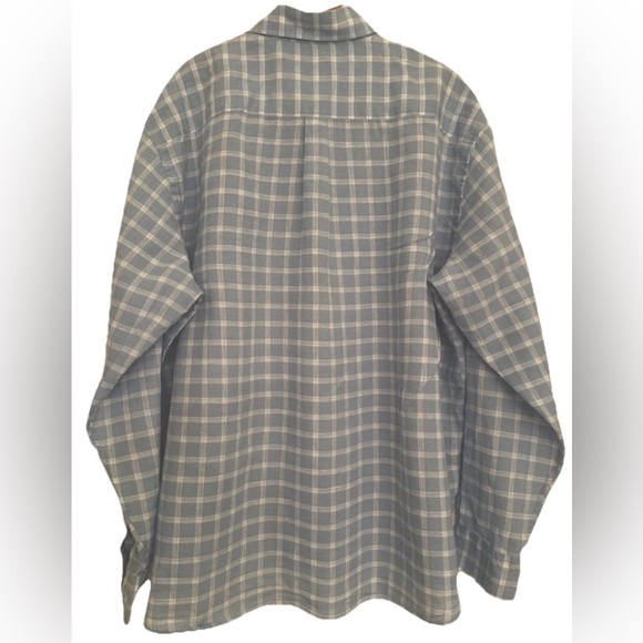 Peter Millar Mens Linen Blend Button Up Shirt Blue White Plaid Size XXL Preppy - Picture 3 of 7